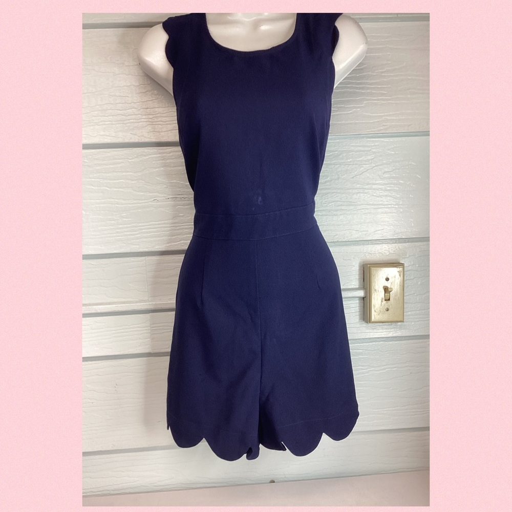 Monteau Deep Blue Scalloped Romper.29